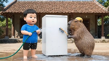 Tổng hợp những khoảnh khắc hài hước Capy và anh lau tủ lạnh giúp bà và cái kết #capybara