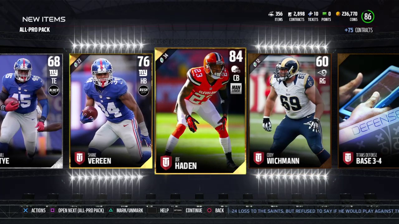 Madden NFL 17 December Gauntlet Pack Opening