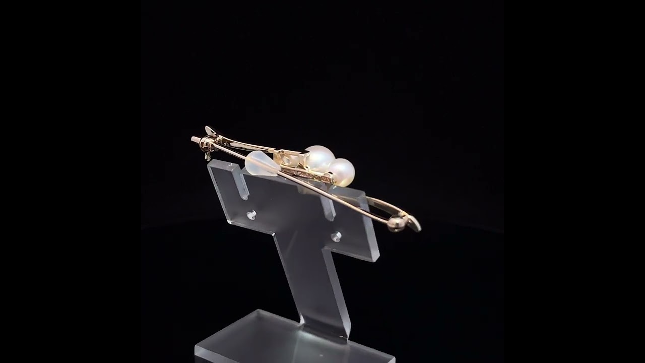 ミキモト アコヤ真珠 ブローチ K14イエローゴールド MIKIMOTO【中古