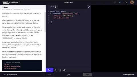 Learn Java - 2.0 Variables | Codecademy Walkthrough