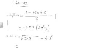 20 Feb 13  9R  Substitution and expanding brackets