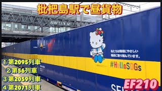 ハローキティ西濃コンテナ積載する2059レを含む、貨物列車4本編集。