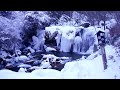 Frozen waterfall in Japan. 10 hours white noise