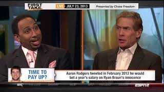 Stephen A Smith Defends Aaron Rodgers - 8.5 Million Dollars