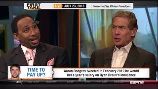 Stephen A Smith defends Aaron Rodgers -  8.5 MILLION DOLLARS