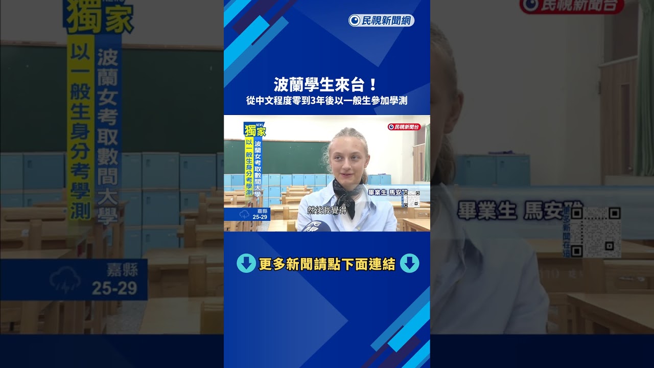 波蘭學生來台! 從中文程度零到3年後以一般生參加學測－民視新聞