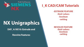 Siemens NX (English) DAY_4: Extrude and Revolve Features.  #NX #siemens #extrude #revolve