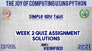 NPTEL The Joy Of Computing Using Python Week 2 Quiz assignment Solutions