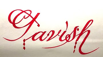 Gavish Name Signature Calligraphy Status | How to Draw, Cursive Calligraphy with Cut Marker