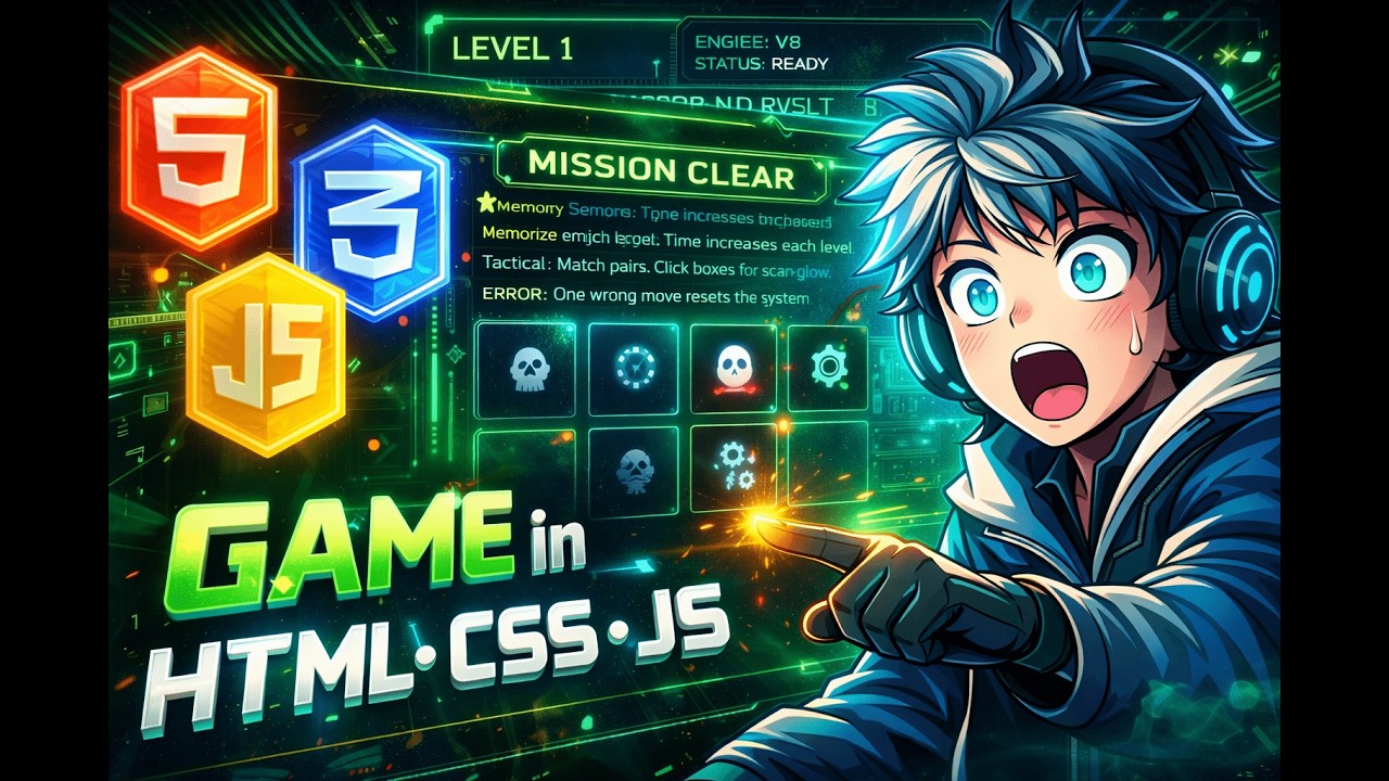 I Built a Hacker Sniper Game Using Only HTML, CSS & JavaScript 😱 | memory game