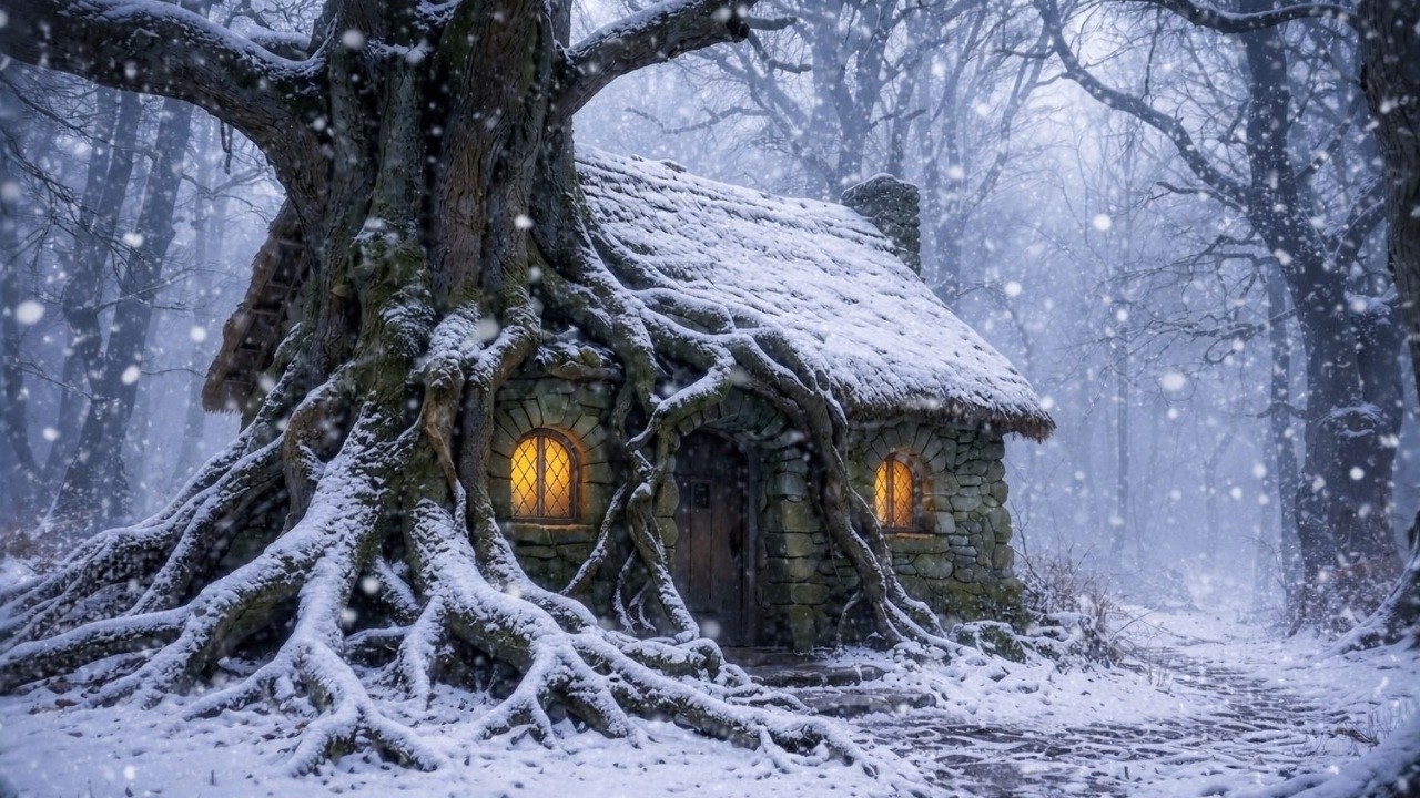 The Rootbound Cottage | Medieval Celtic Ambience of Winter for Sleep, Relax & Study