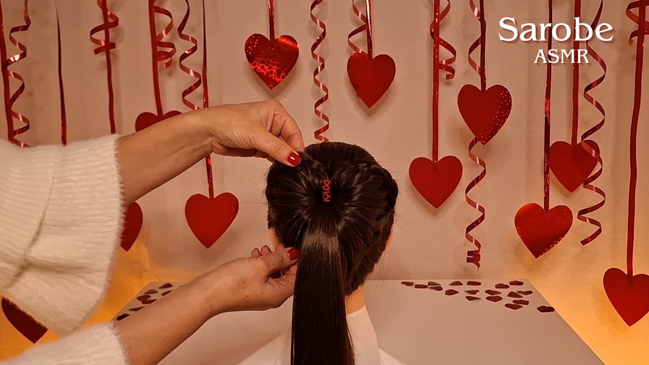 ASMR ✨ Un recogido suave en forma de corazón (sólo sonidos)