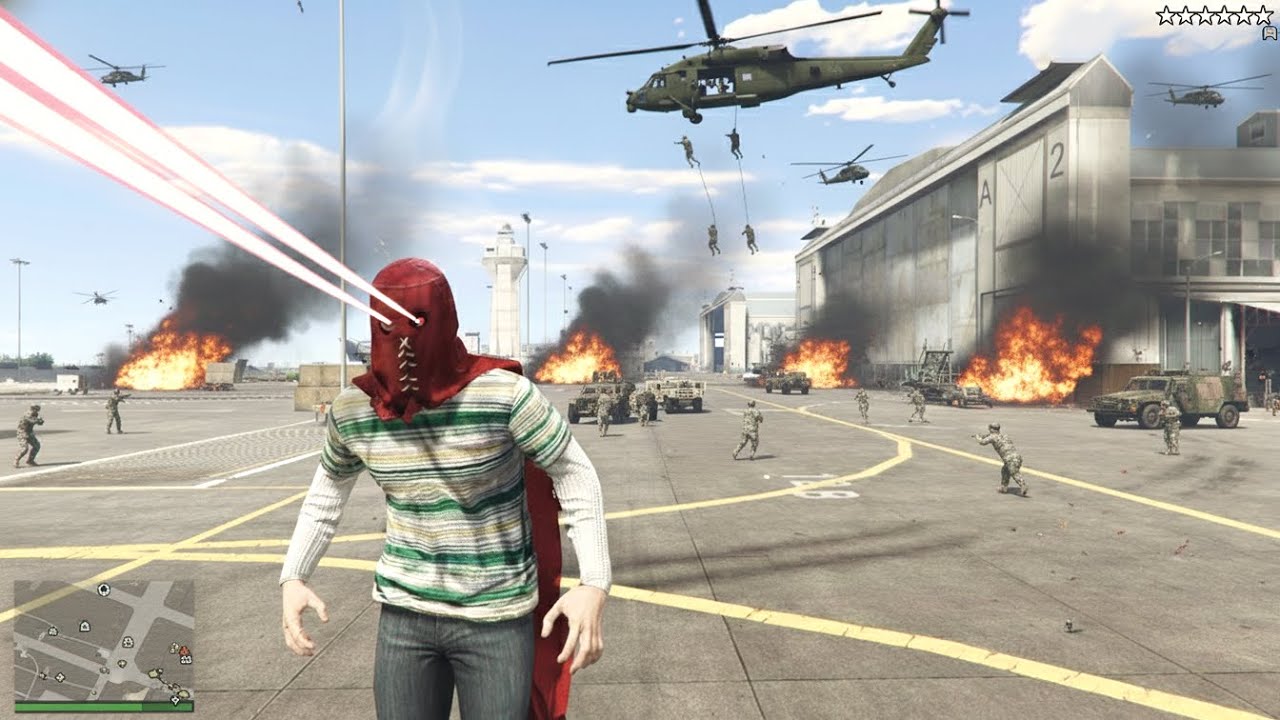 GTA 5 - Brightburn In Military Base + Six Star Wanted Level Rampage