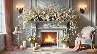 🌸 Spring Fireplace Ambience ✨ Soft Girl Aesthetic with Relaxing Piano screenshot 3
