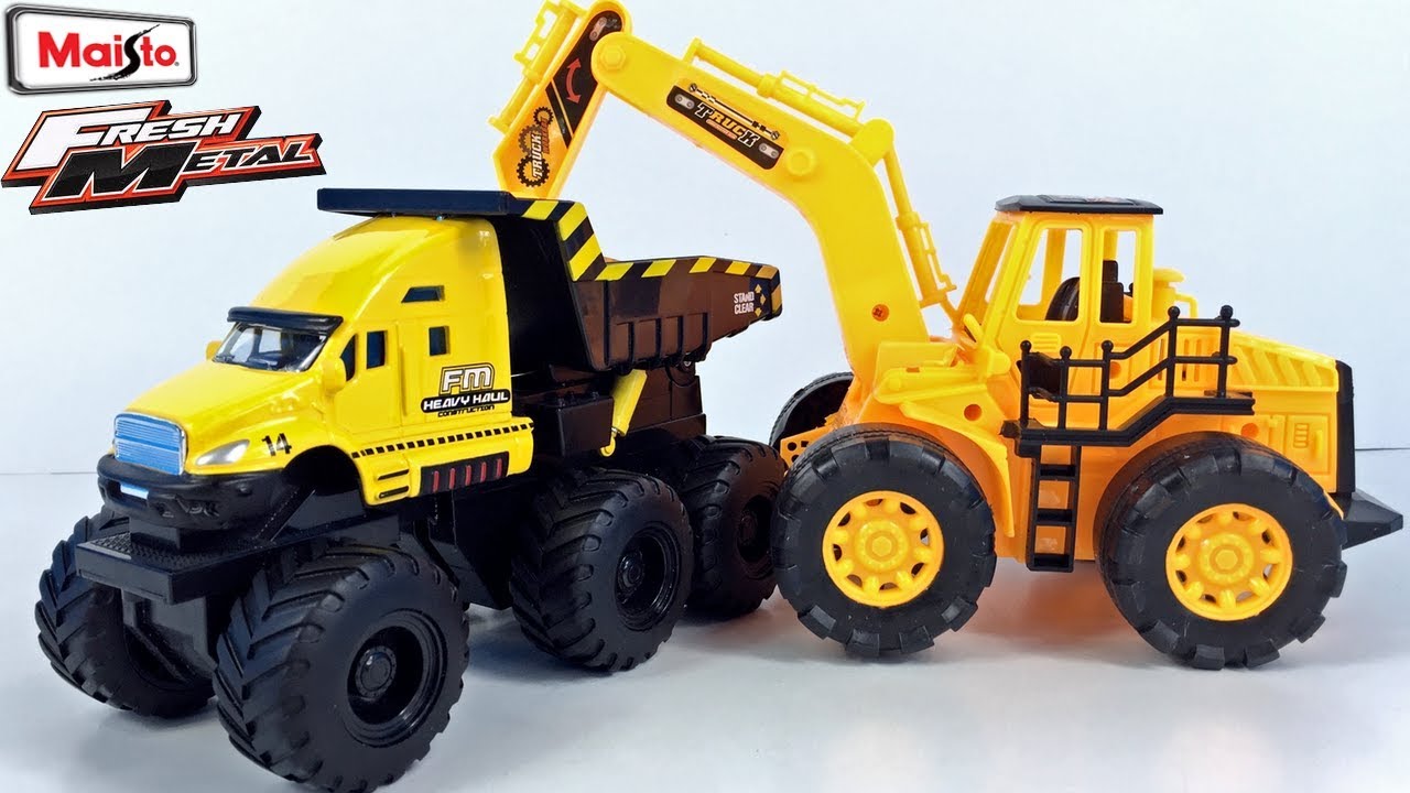 MAISTO BUILDER ZONE FRESH METAL AUTOBASCULANTA METALICA CU BENA ARTICULATA -SANTIERUL DE CONSTRUCTII - YouTube