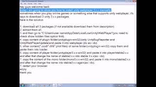 how to install unity webplayer 3.x.x manually