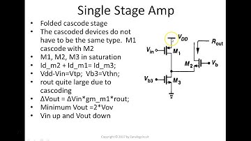 Analog Circuit Design: Cascode and Folded Cascode Single Stage Amp