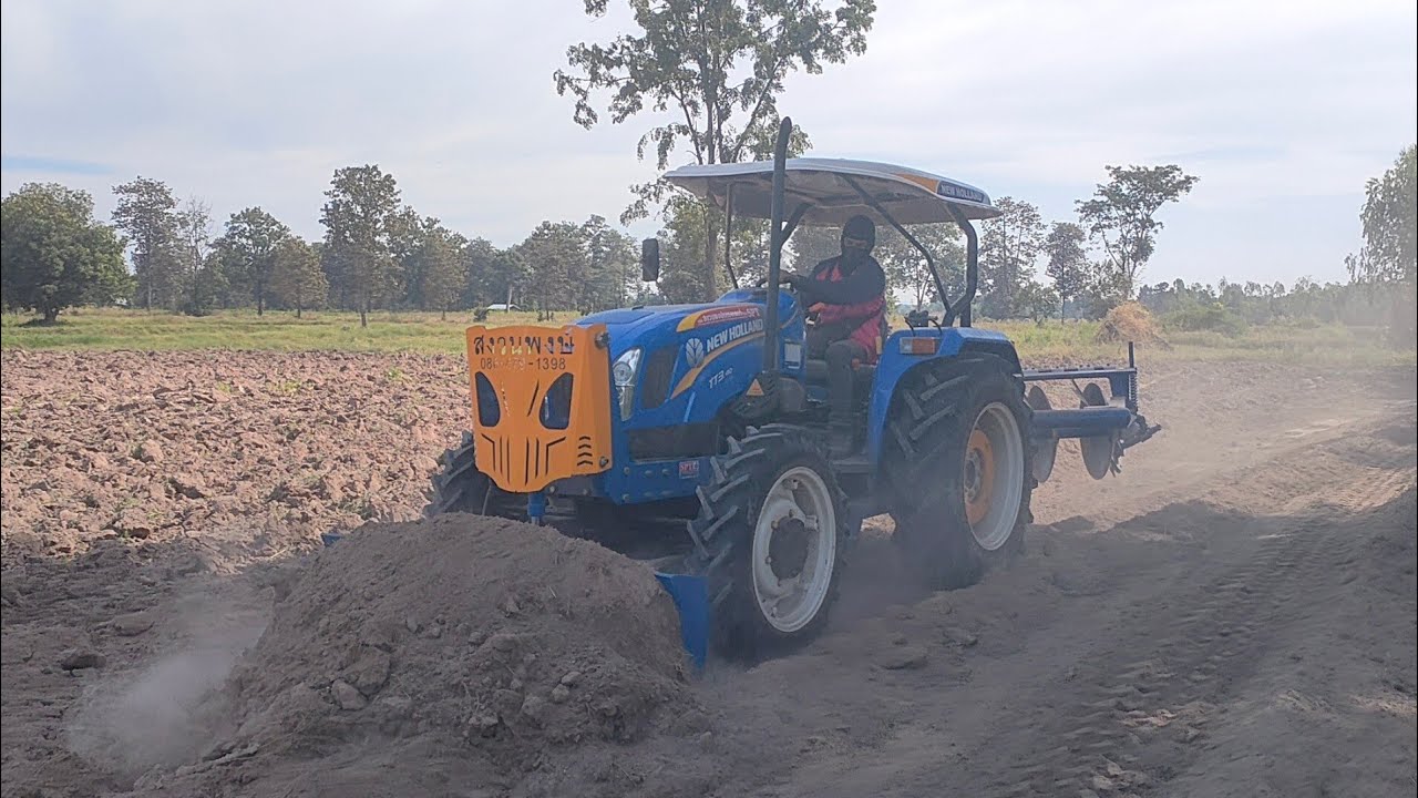 ใหม่ป้ายแดง รถไถนิวฮอลแลนด์3สูบขนาด40แรงม้า ทำงานไม่ต่างจากรถ4สูบ New Holland tractor