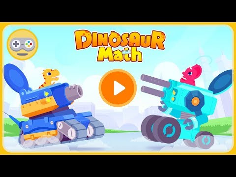Видео: Детская игра Динозаврики и поединки боевых машин роботов. Сила математики. Dinosaur Math от Yateland