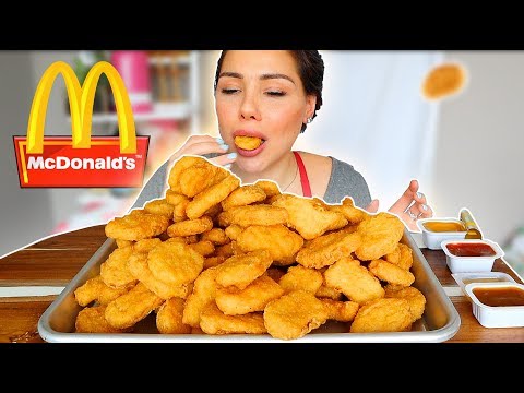 100 MC DONALD'S CHICKEN NUGGET CHALLENGE 먹방 (SAS-ASMR) MUKBANG