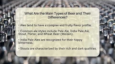 What Are the Main Types of Beer and Their Differences? | The Pint Guy