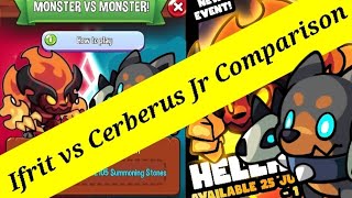 Hellhound & Ifrit vs New Monster Cerberus Jr Comparison | Summoner's Greed