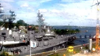 Корабли учебной эскадры Японии 日本 JMSDF Kashima Asagiri Setoyuki в шлюзе Кильского канала Full video
