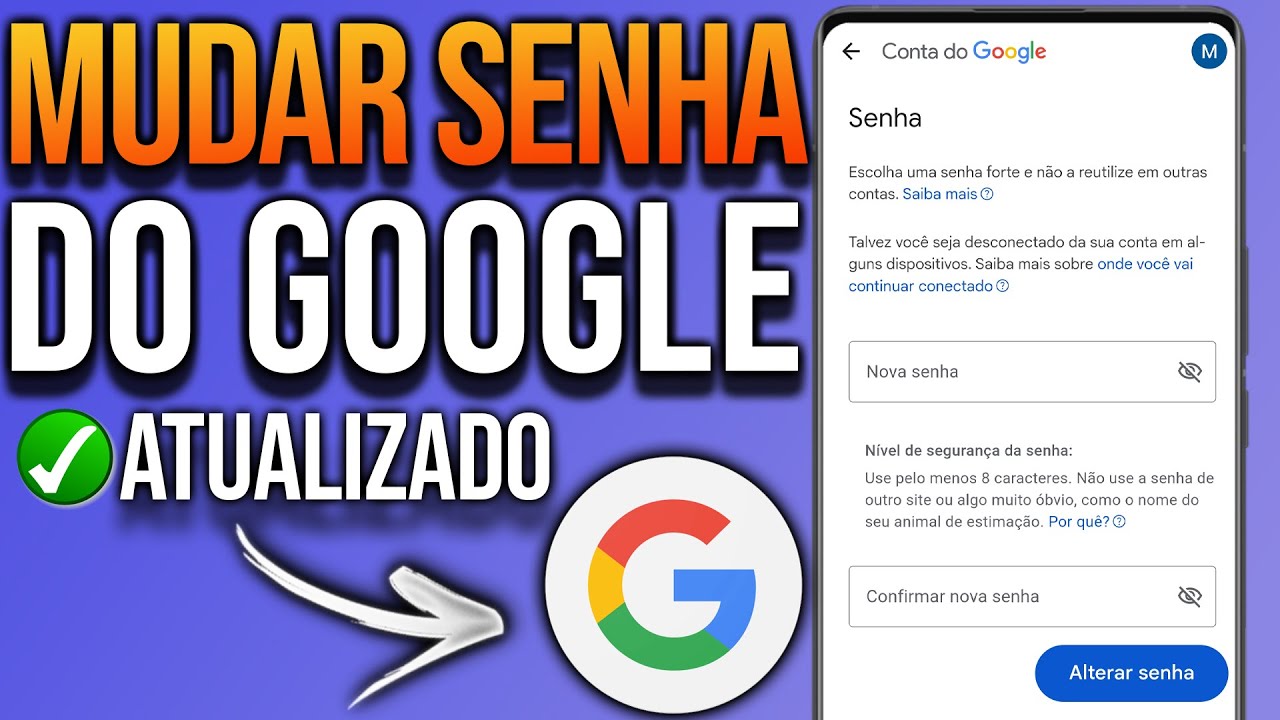 Como MUDAR SENHA do GOOGLE pelo celular - YouTube