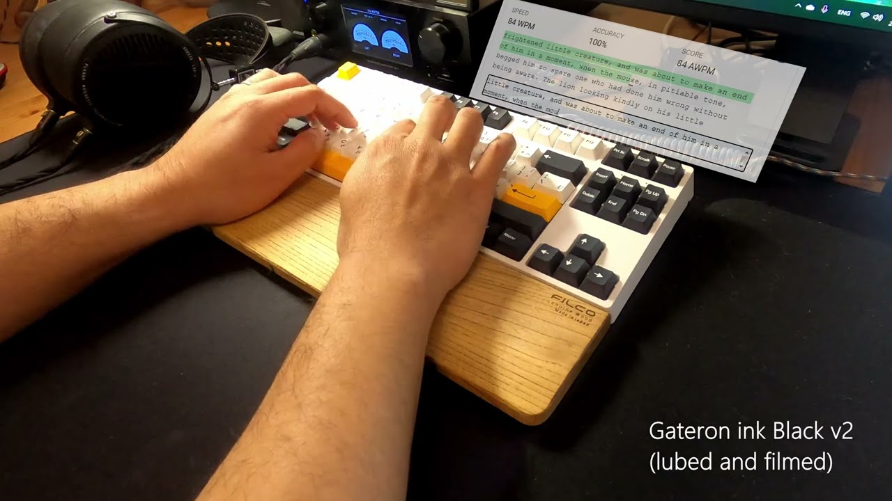 Typing Sound compare: Gateron ink Black v2 vs Cherry MX Red Silent