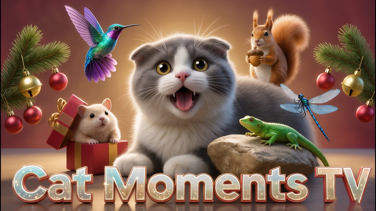 Cat Moments TV | Relaxing Cat TV – Christmas Garden, Forest & Water Motion 4K EP.71
