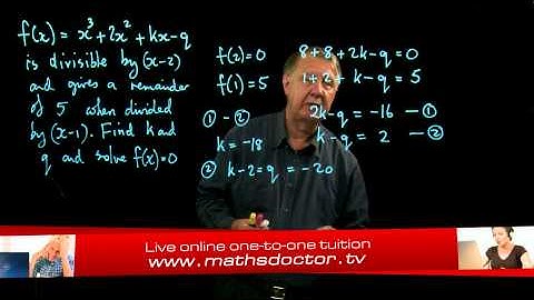 AS Core Maths 2.20 General remainder and factor theorem