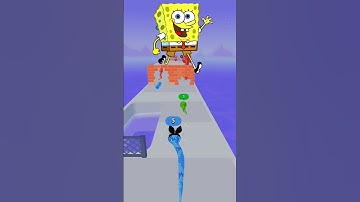 Snake Run Race 3D | Spongebob #snakegame #snakerun #shorts