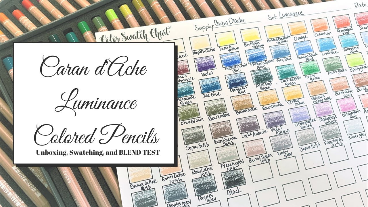 Caran D'Ache Luminance 100 Coloured Pencils Family Chart 