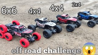 RC rock boom 6x6 car V's 4x4 powerful monster car off road challenge 😱 balloon short RC car 🚗