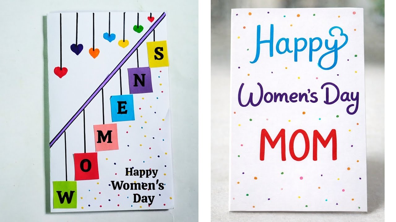 2 Easy Last Minutes WomensDay Card Ideas / Women's Day Greeting Card Easy/DIY Women's Day Gift Ideas