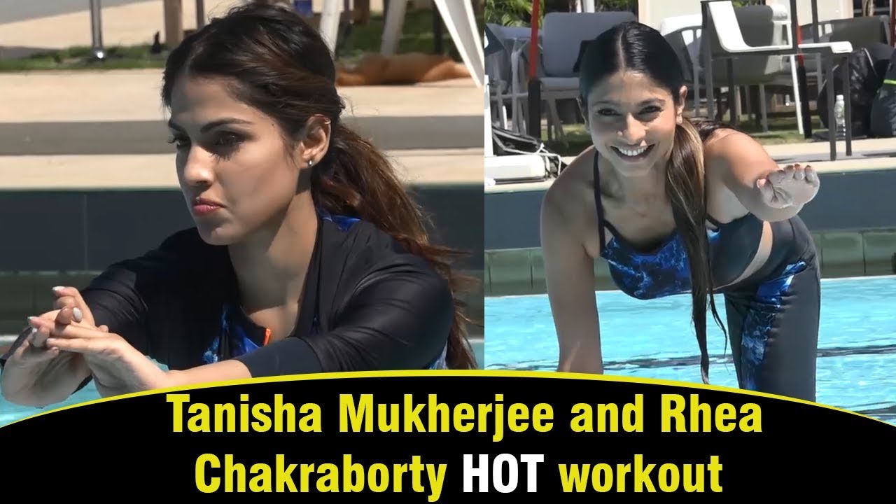 Tanisha Mukherjee And Rhea Chakraborty Hot Workout Youtube