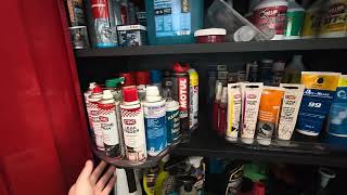 IKEA Snurrad turntable in the garage cabinet