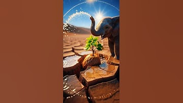 A baby elephant saves the mango tree from drying up by bringing water #ai #tree #plants #water
