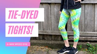 Tie-Dye Leggings - funky green zig-zag pattern