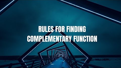 Rules for finding Complementary function  | Differential equations with constant coefficients