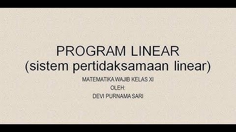 program linear 1 (Pertidaksamaan linear)II Matematika Wajib kelas XI