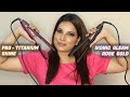 Ikonic Gleam Rose Gold V/s Pro Titanium Shine Straightener || Review & Demo | Curl With Straightener