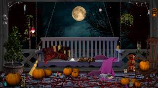 🎃 Autumn Halloween Porch Ambience 🍁 Cat purring, Wind & Trees Rustling ASMR #spookyseason 👻 by Night Sounds Ambience 1,368 views 1 year ago 3 hours