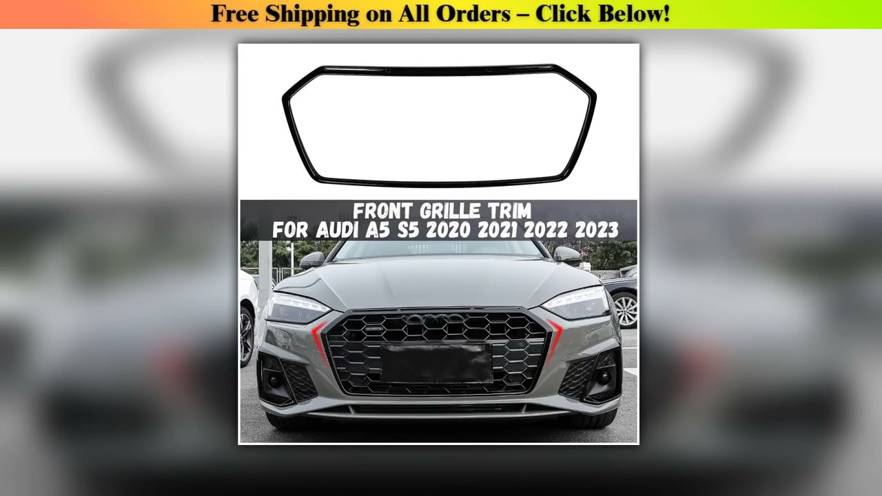 Front Bumper Grille Trim For Audi A5 S5 2020 2021 2022 2023 Black / Carbon Look Racing Radiator