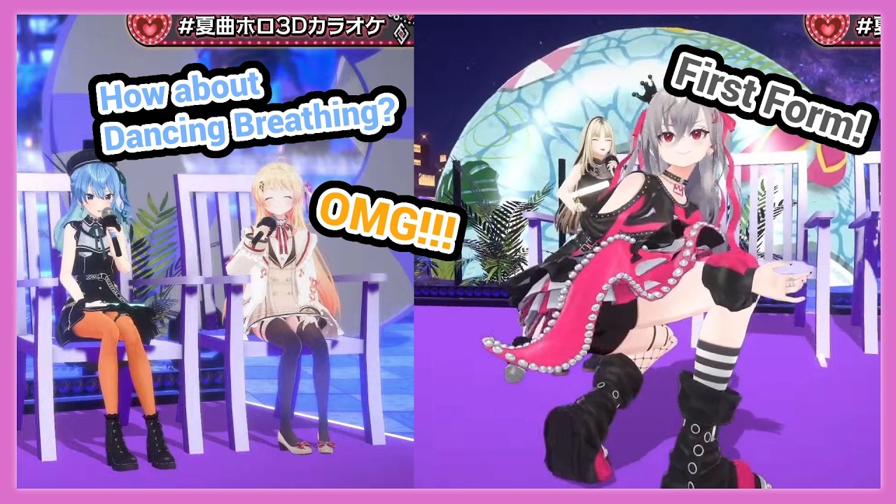 Riona Show Dancing Breathing First Form with Suisei Kanade Niko in 3D!!!