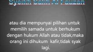 HUKUM SEKULAR : SYEIKH SALIH AL FAUZAN (MALAY SUBS)