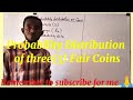 Probability Distribution of three(3) fair coins