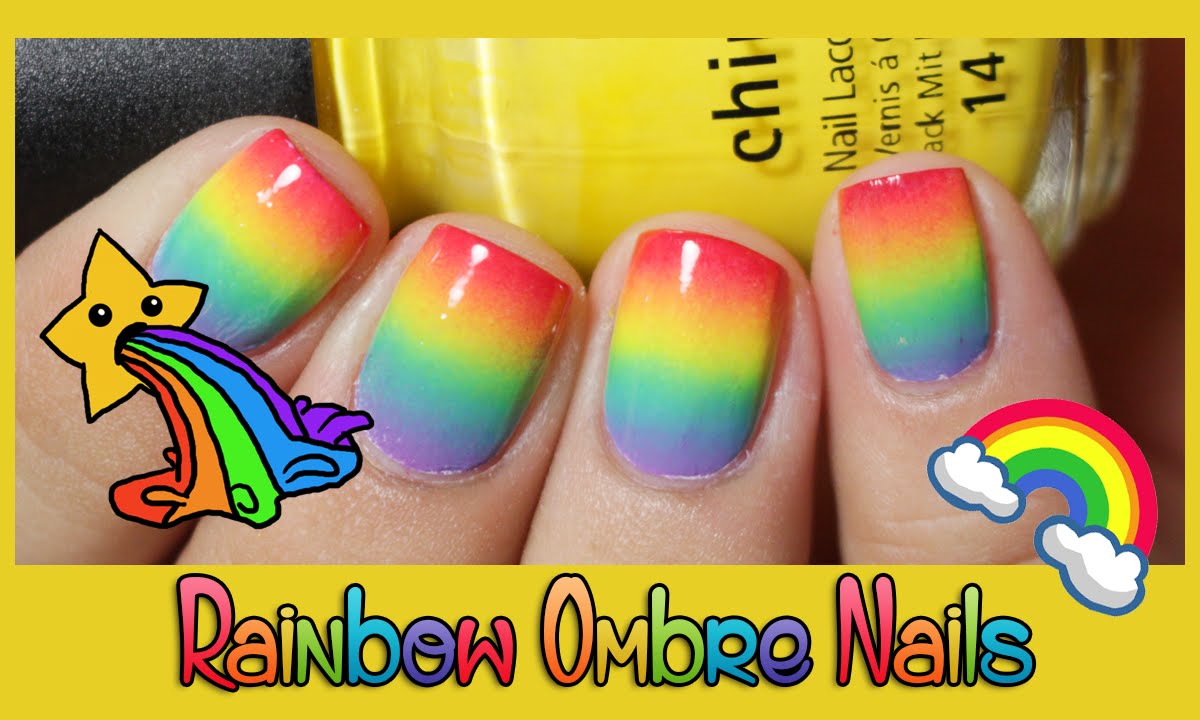 Rainbow Ombre Nails - wide 5