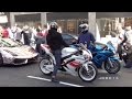 Superbikes and supercars go crazy in the city