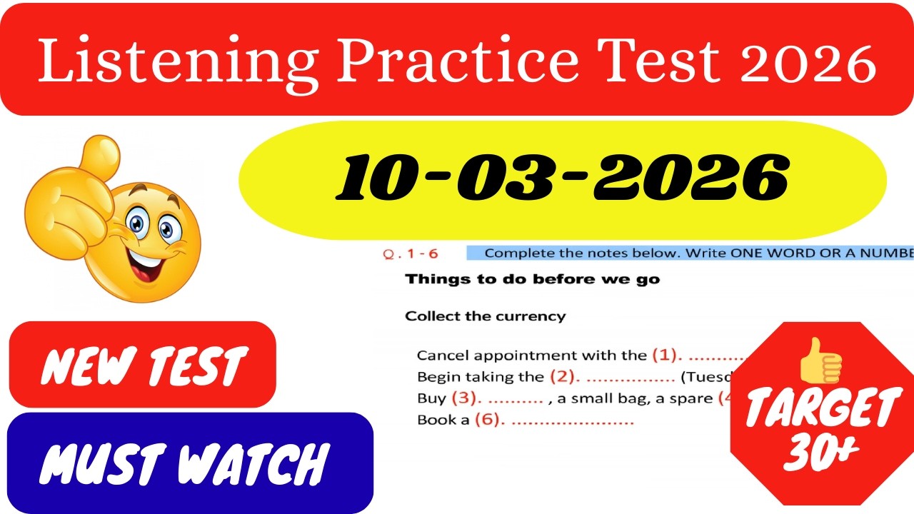 IELTS LISTENING TEST 2026 | IELTS LISTENING PRACTICE TEST WITH ANSWERS 2026
